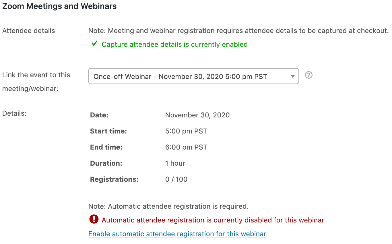automatická registrace webináře se zoomem je zakázána