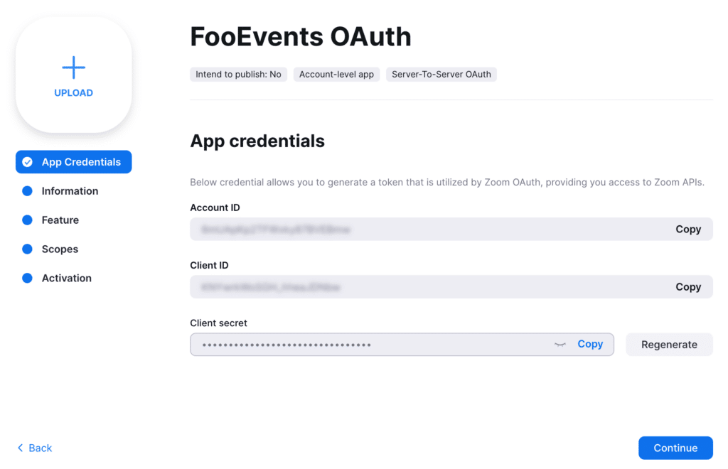 zoom oauth credentials