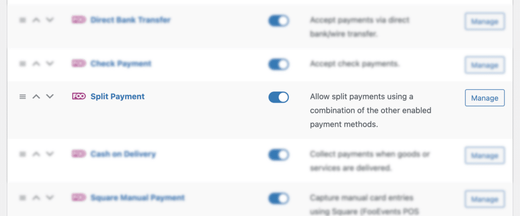 split payment payment methods