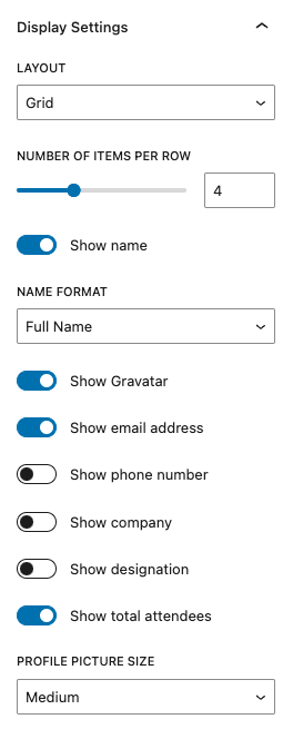 FooEvents Configuración de la visualización del bloque Lista de participantes