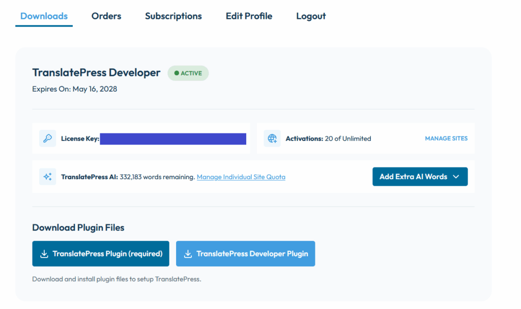 TranslatePress Install Paid Version 1024x607 1