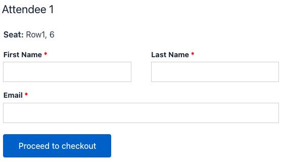 Attendee Details Page seating example
