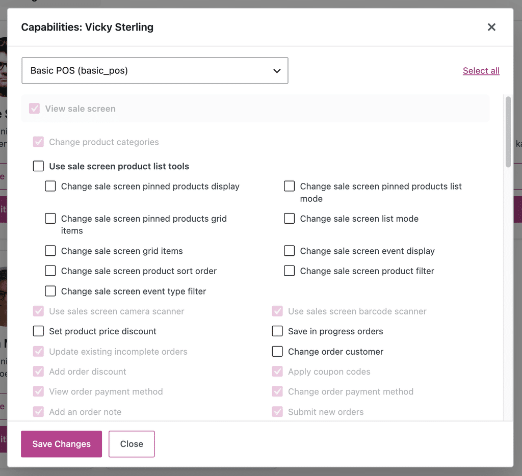 pos user capabilities