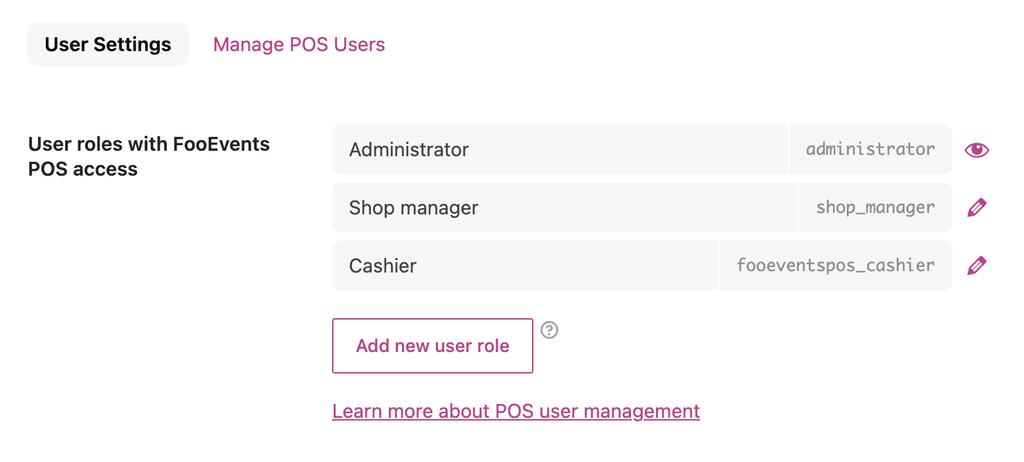 pos user roles